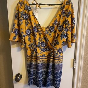 Yellow Floral Romper